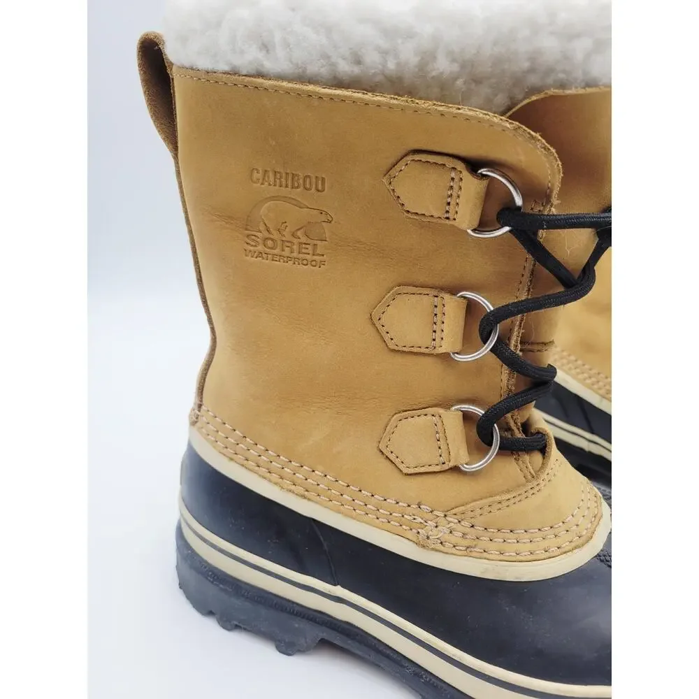 SOREL Caribou Waterproof GIRLS Buff Ankle Boots YOUTH Sz 4